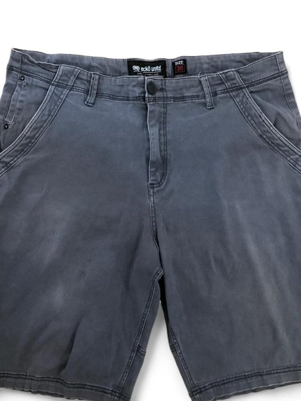 Y2K Echo Baggy Gray Denim Shorts Men’s Thrashed Fade